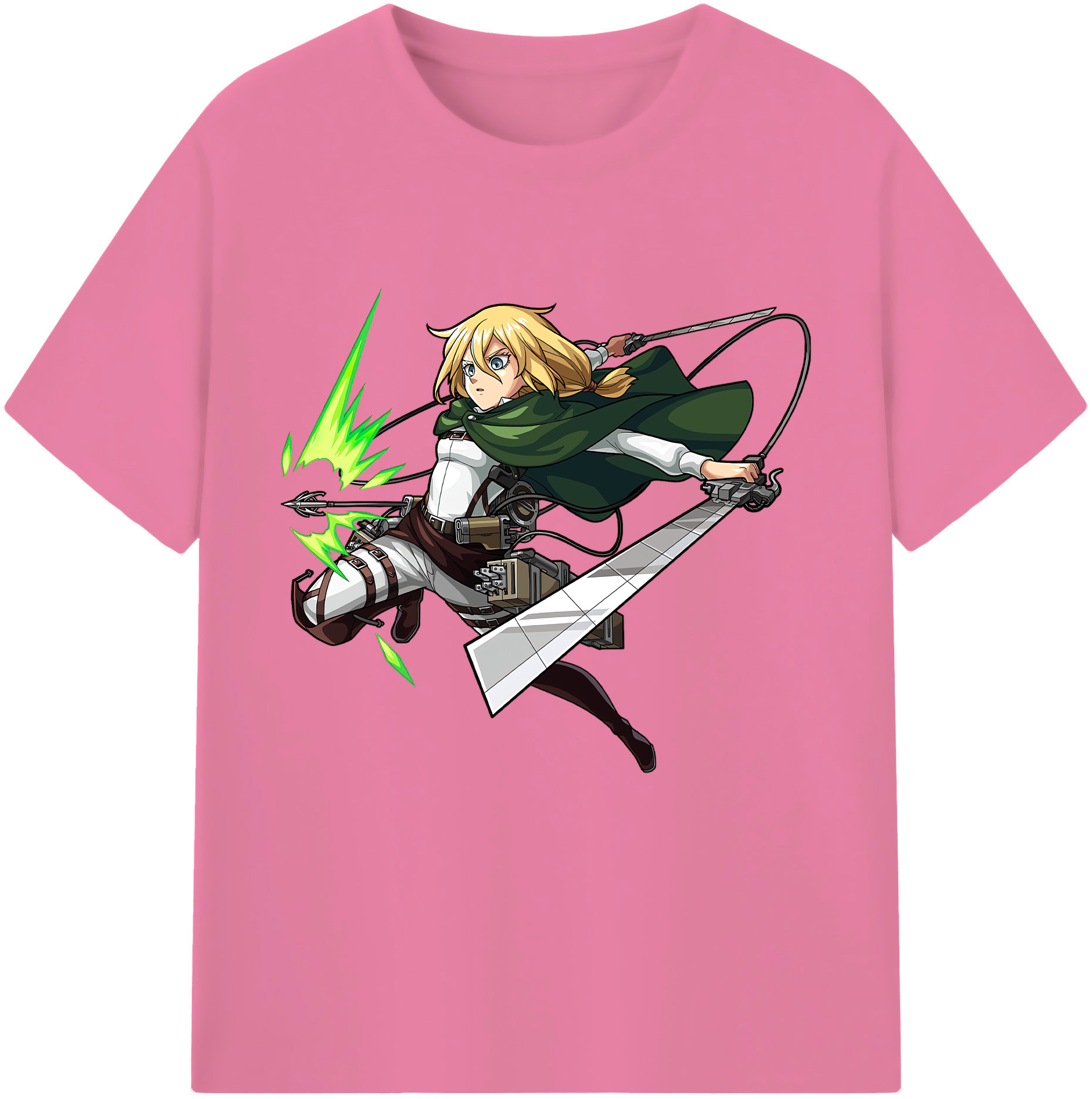 （画像用） 進撃の巨人 クリスタ·レンズ Attack on Titan Christa Lenz 綿100％半袖Tシャツ（フロントプリント）
